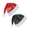 Christmas Santa Hat Plush Sequin Santa Hat For Adult Green And Red Striped Santa Hat Christmas Cosplay Carnival Photo Prop