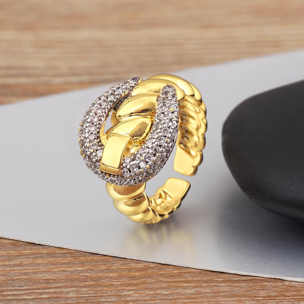 Nidin Neuer Beliebter Unregelmäßiger Geometrischer Zirkon Anhänger Offene Ringe Verstellbar 3 Stile Für Damen Herren Finger Schmuck Kreative Geschenke