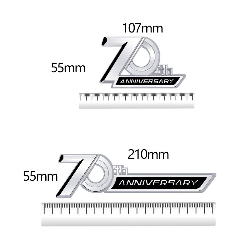 70TH ANIVERSARY BADGE Emblem 3D Sticker ABS Badge For LJ76 LJ78 LJ79 LC200 LC300 FJ150 LAND CRUISER TOYOTA Body Decoration
