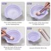 Makeup Brush Cleaner, Etercycle Foldable Silicone Brush Cleaner Bowl Srubber, Portable Washing Tools for Makeup Brush,Powder Puff,Sponge (Purple)