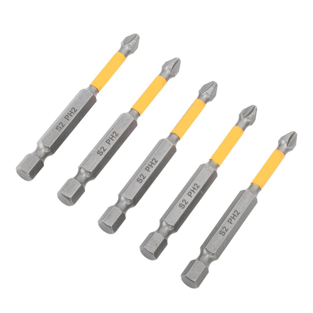 5 Stück Kreuzschlitz-Schraubendreher-Bits S2 Legierter Stahl Schlagfestigkeit Schraubendreher-Bit-Set für Industrie