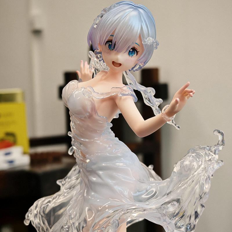 Re:Zero Starting Life In Another World Rem Water Gown Anime Figure Pvc Model Doll Desktop Ornament Collection Toy Children Present
