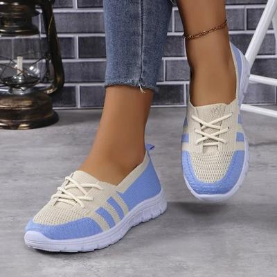 Buty damskie Duży rozmiar Damskie buty wulkanizowane Modne dopasowanie kolorów Damskie buty codzienne Gorąca sprzedaż Sznurowane sneakersy z siateczki