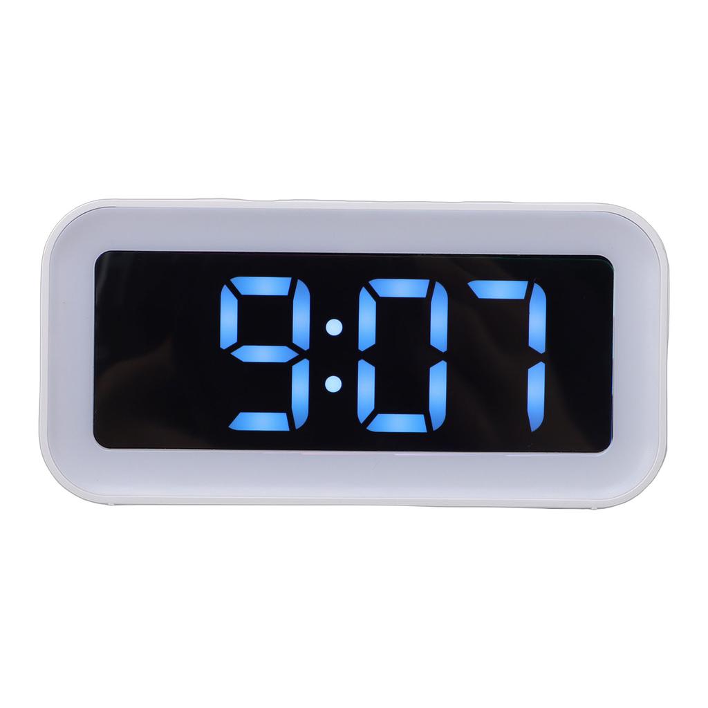 Digital Dual Clock Dimmable RGB Volume Weekday Weekend Mode 12 24Hr with Snooze Compact for Bedroom Bedside Tabletop