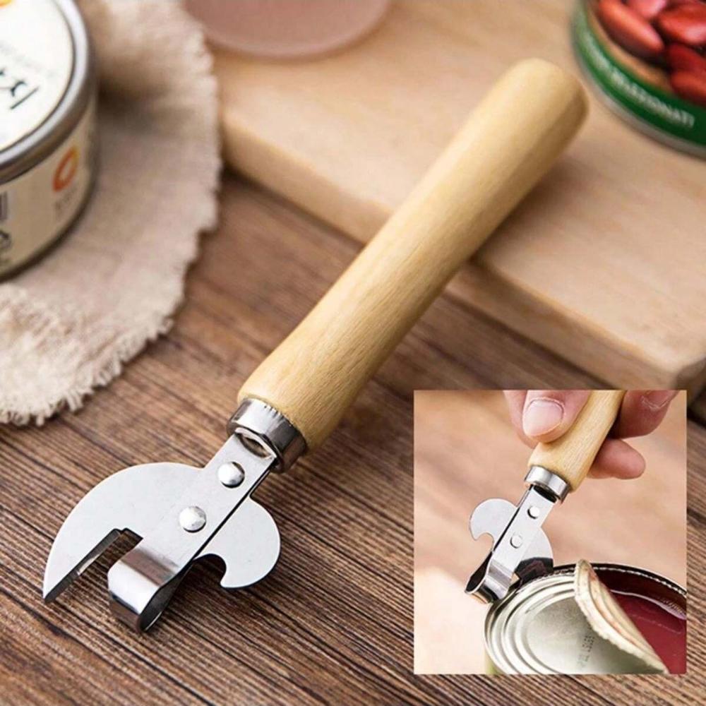 1Pc Best Cans Opener Wooden Handle Bottle Opener Open Beer Open The Can Portable And Handy Opener CDN