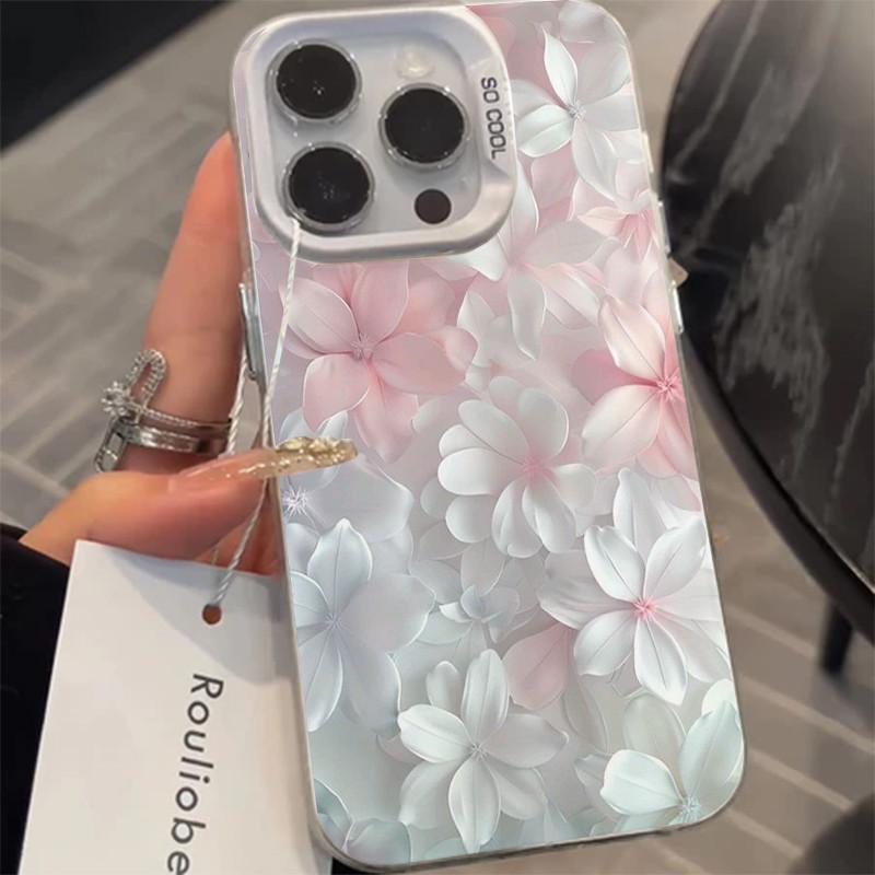 Elegant Pink Floral Phone Case For IPhone 17e Air 17 16e 16 Plus 15 Pro Max 14 13 12 11 Shockproof Protective Durable Cool Cover