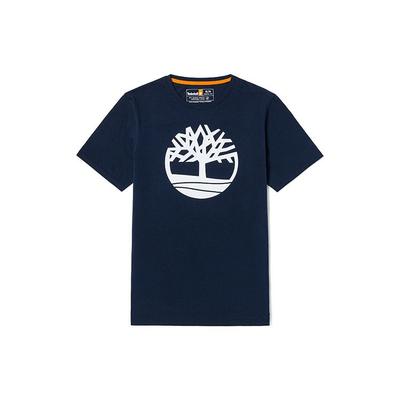 Lässiges atmungsaktives amerikanisches Vintage-Logo Rundhals-Kurzarm-T-Shirt Herren Oberteile Tief-Saphirblau A6281-433