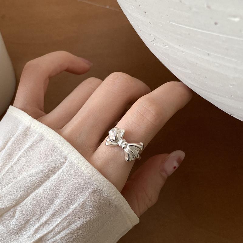 Style Contemporary Korean Bowknot Open Ring Perfect For Women Stylish