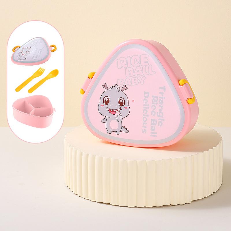 

Мультяшный ланч-бокс бенто для детей, герметичный контейнер для ланча и фруктов для девочек, мальчиков, малышей с 3 отделениями, подходит для микроволновой печи розовый