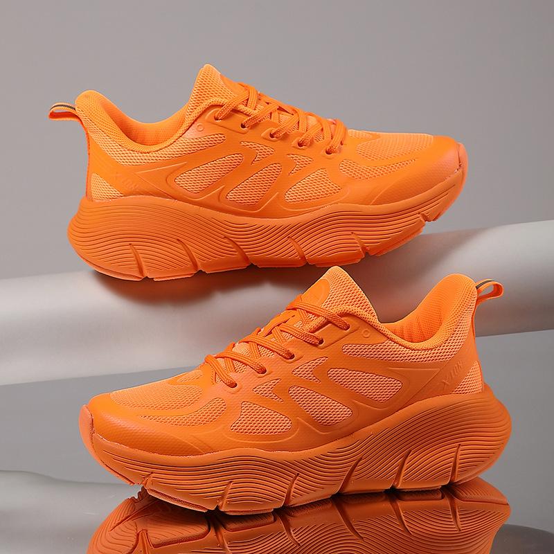 Fashion Women's Orange Sneakers Breathable Mesh Sneakers for Women Shoes Outdoor Thick Sole Sports Shoes Spring Casual Tennis Shoes