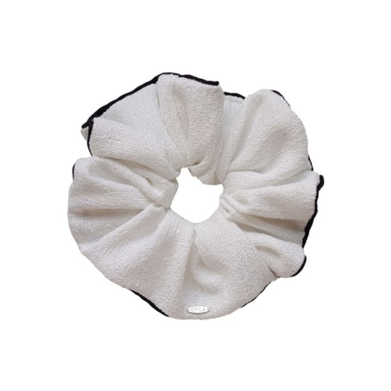 OVLA Signature Tweed Scrunchie_white HS011