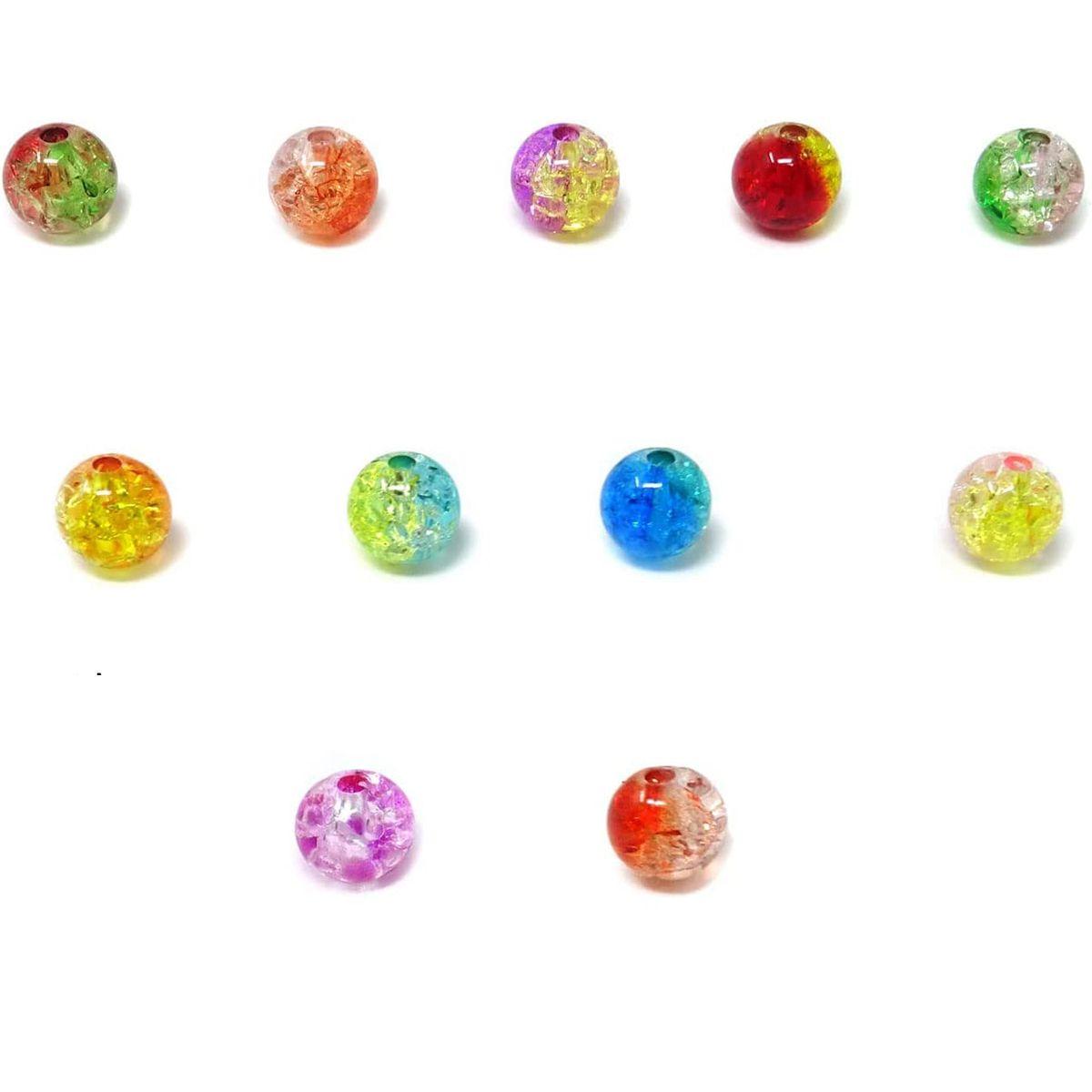 

Necklace Keychain Colored Acrylic Jewelry Making Adults Beading Charms DIY Crafts Beads Crackle 10mm