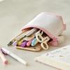 Creative Retractable Pencil Case School Stationery Storage Bag Solid Color Pen Case Cute Pen Holder Gifts for Pen Bag
