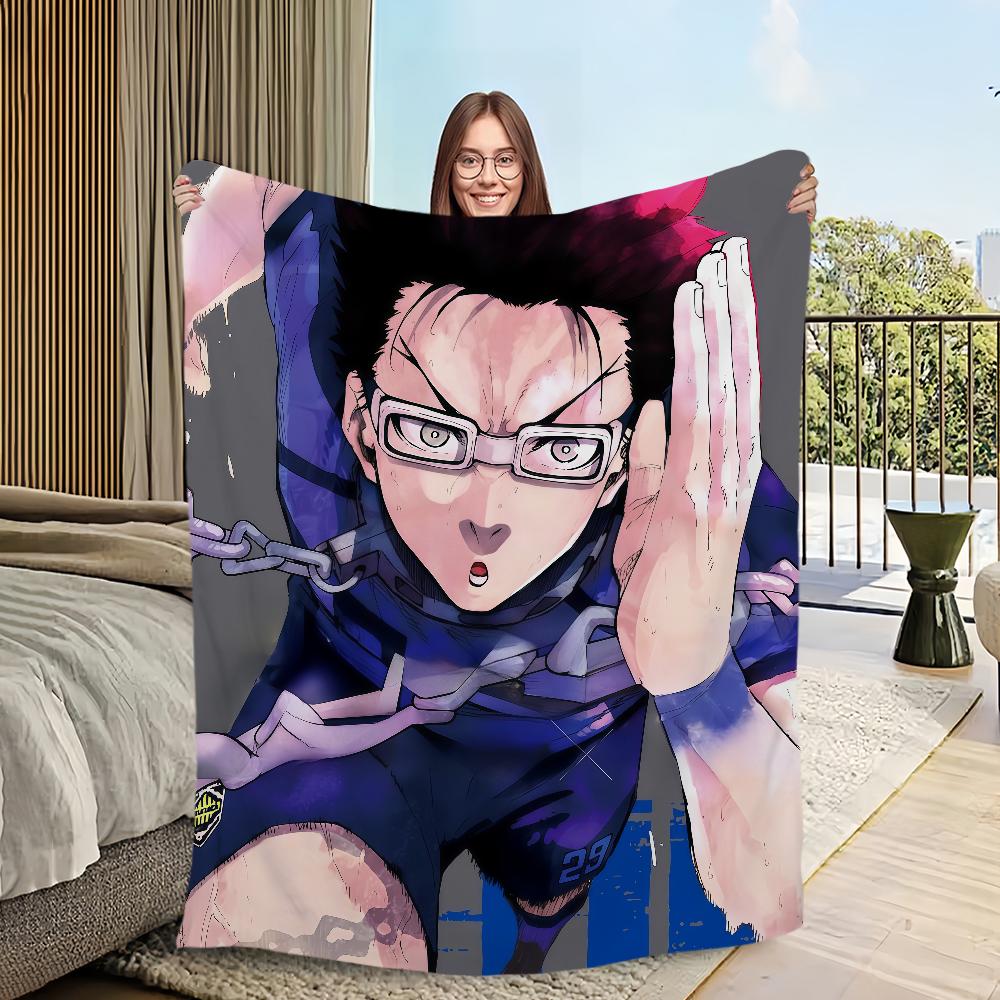 Manga Anime coole I-Igarashi Gurimu B-Blue L-Lock Flanellen warme zachte pluche deken voor bank, woonkamer, kantoor, slaapkamer, reiscadeau