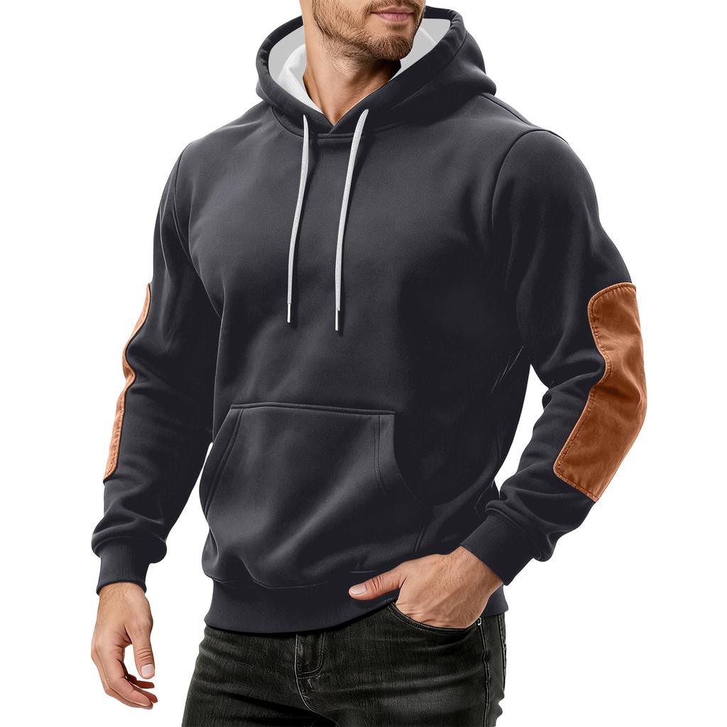 Men's Solid Color Sweatshirt Hoodie Men's Sports Large Size Casual Sweatshirt