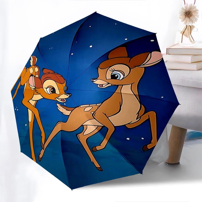 Bambi, Thumper Automatic Opening and Closing Umbrella - 8 Ribs Portable Folding Umbrella with Plastic Handle, Suitable for Leisure and Hallo