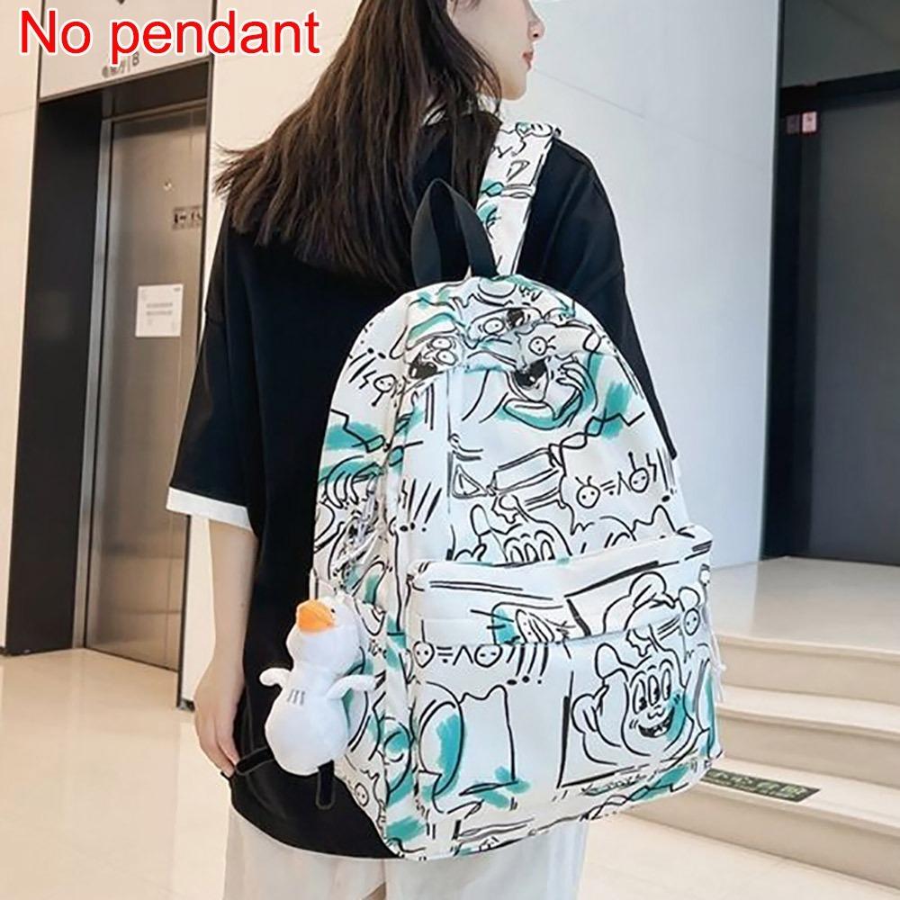 New Fashion Large Capacity Backpack Graffiti Trend Korean Style Schoolbag Ultra-light Travel Knapsacks
