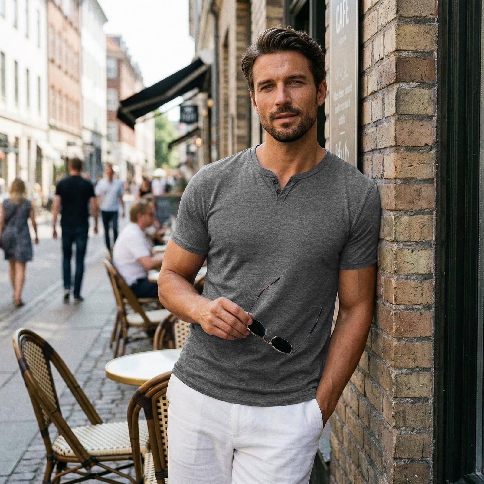 

Men s Casual Lightweight, Breathable Short-Sleeve Shirt With Button-Down Collar XL