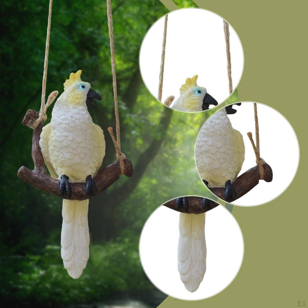 Collectible Garden Bird Statue Parrot Figurine for Home and Yard Decor