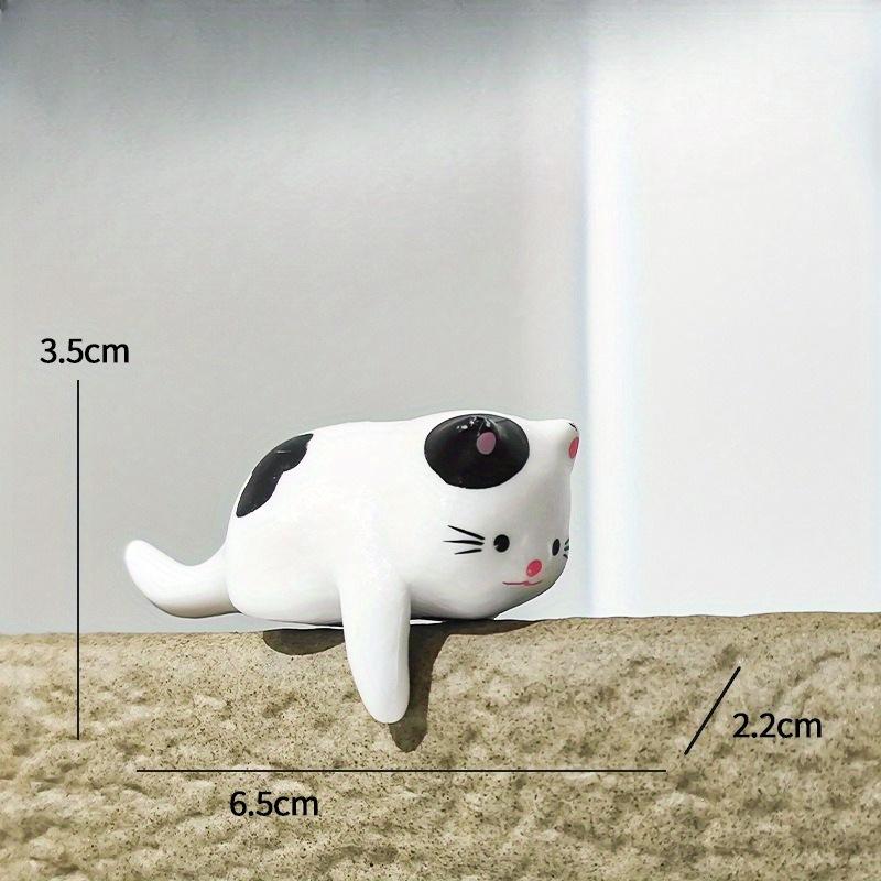 Animal Fish Tank Ornament Small Cat Statue Aquarium Decoration Easy To Clean Fish Tank Home Decoration