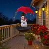 Christmas Snowman Iron Ground Socket Umbrella Christmas Decoration Party Solar Metal Ground Socket