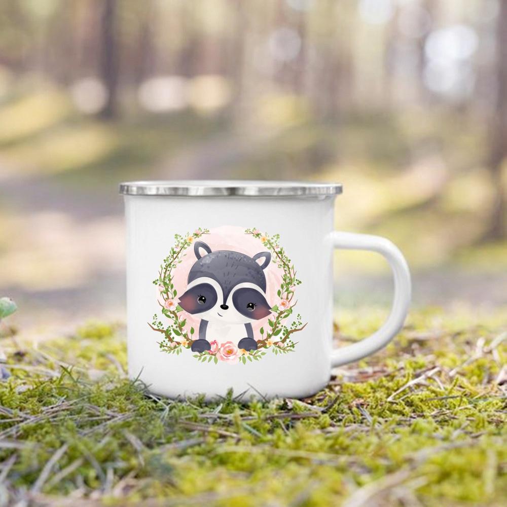 Coffee Mug Cute Cute Forest Animal Tiger Lion Deer Print Mug Stainless Cup of Coffee Mugs Personalized Gift Unusual Tea Cup Cups