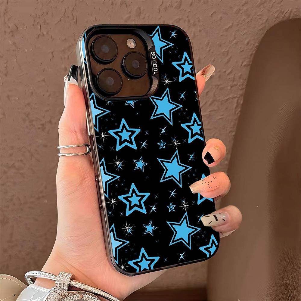 star phone case for iPhone 17 17Air 16 15 14 13 12 11 Pro Max Plus Colorful Silver