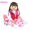 BZDOLL 55cm Full Silicone Reborn Baby Doll Toy Girl Boneca Vinyl Newborn Princess Toddler Bebe Alive Birthday Gift Shower Toy