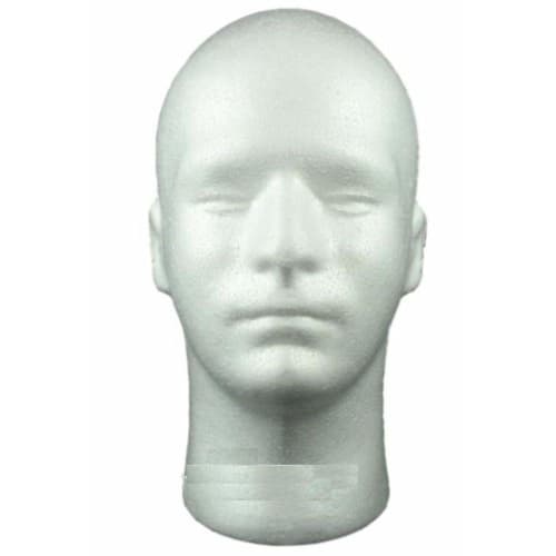 

Fuji Interior Lightweight Male Mannequin Head with Display Stand, White