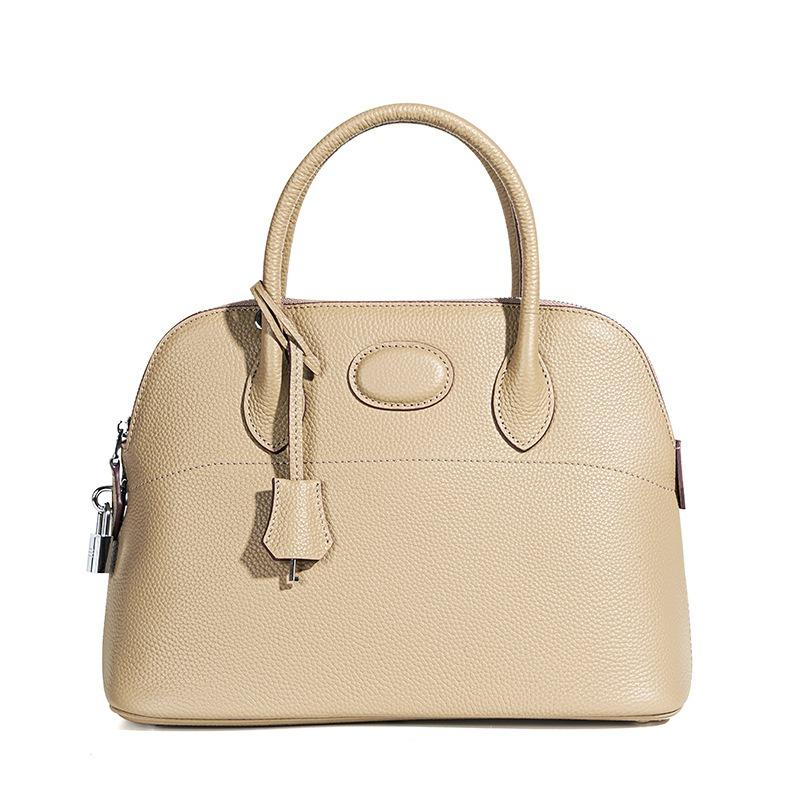 New Leather Fashionable Versatile Shoulder Bag, Original First-layer Cowhide Large-capacity High-end Portable Shell Bag for Women