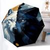 1pc Wolf Moon Automatic Folding Umbrella - Compact 8-Rib Design, Durable Plastic & Iron, Lightweight for Outdoor Daily Use138