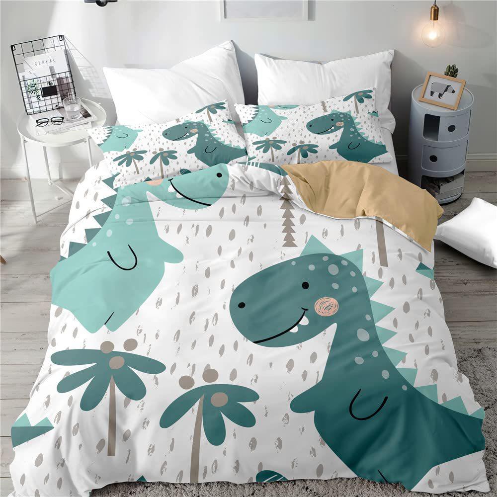 Cartoon Jungle Animal Bedding Three-Piece Quilt Cover