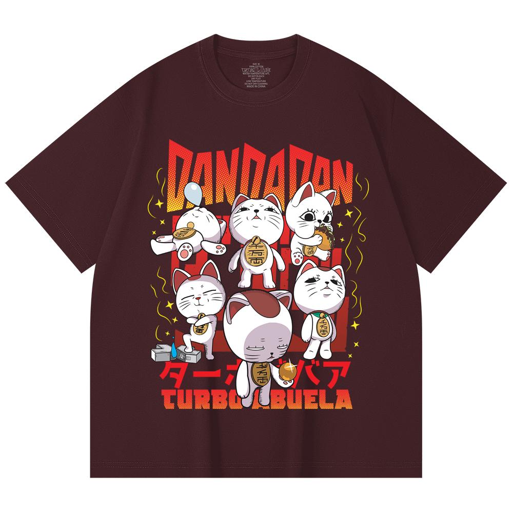 

230 Gsm 100% Cotton Dandadan V30 Turbo Granny Print Unisex Heavy Cotton T Shirt 2XL вина червоного кольору