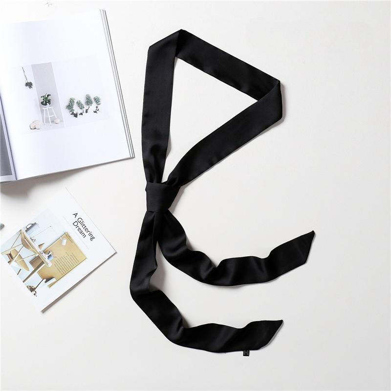 

10 Color 5X190CM Women Narrow Long Scarf Solid Color Chiffon Silk Rubber Red Tie Black Bag Ribbon Headbands Choker Streamer