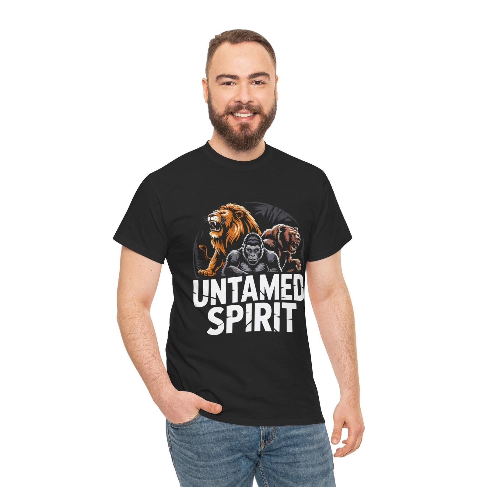 Grizzly Bear Lion and Gorilla Untamed Spirit Wildlife Animals Wilderness T-Shirt S
