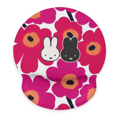 Miffy Floral Print Silicone Mouse Convenient Wrist Support Wrist Popular for Gaming and Office Stylish and Cute for Men and Women Pad, Thin, Compact,