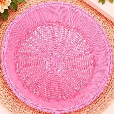 1 Stück Obstaufbewahrungskorb Mehrzweck-Kunststoffschale Brot Kuchen Snack Servierteller Wohnzimmer Aufbewahrungsorganisator Geflochtenes Rattan