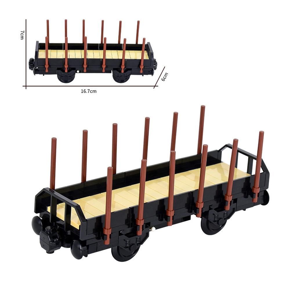 Briques de construction MOC Wagon de train/Plaque de base Camion à benne courte/Conteneur Train à bois/Fourgon Transport de câbles Petits jouets en briques