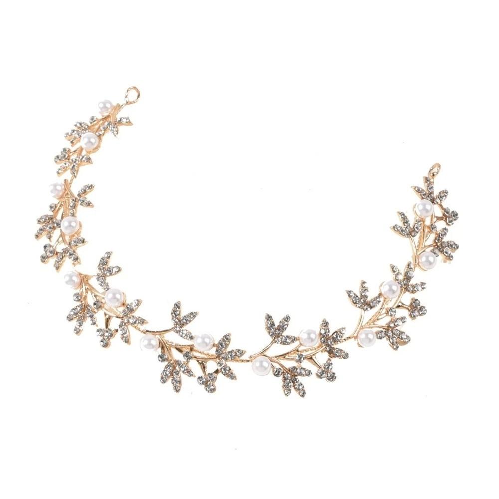 Crystal Crystal Pearl Hair Vine Shiny Wedding Headband Baroque Queen Crown  Wedding Hair Jewelry