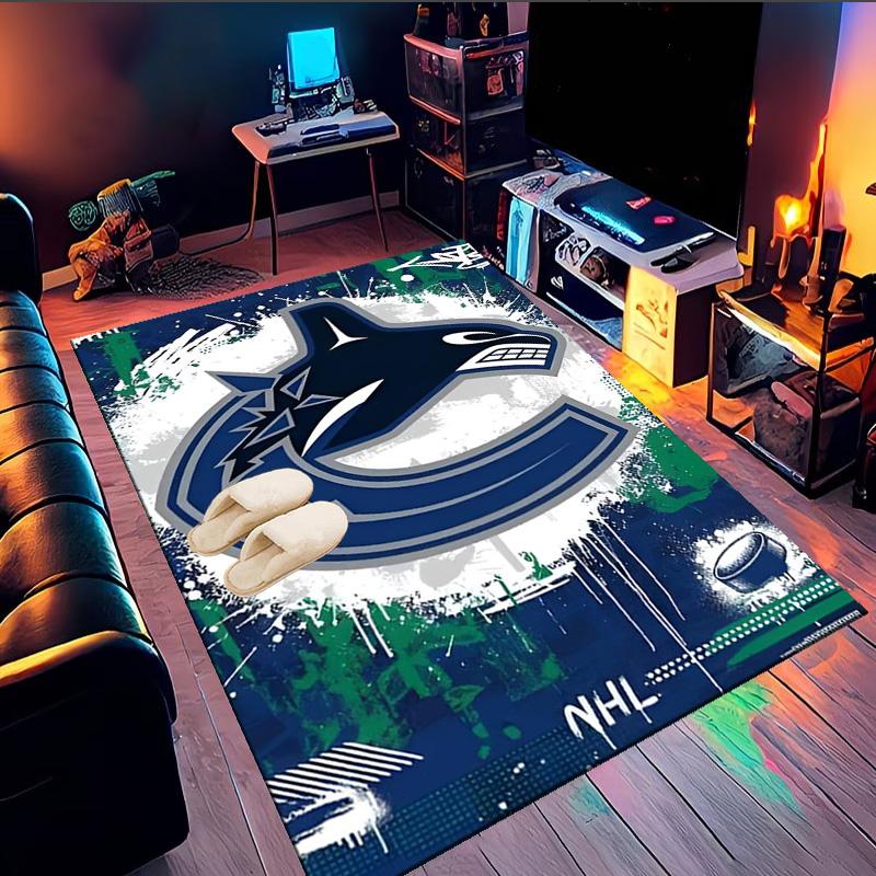 Vancouver Hockey Art Area Rug Suitable for Indoor And Outdoor,Carpets for Kitchens, Homes, Offices, Living Rooms,Home Decor,Christmas Gift