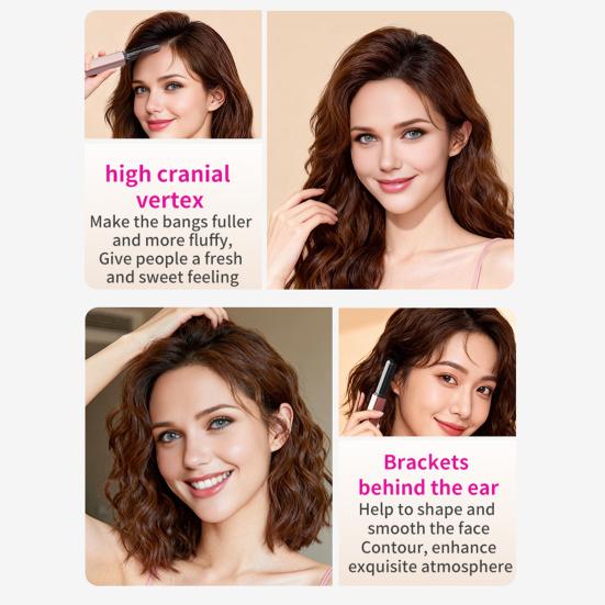 Mini Cordless Hair Straightener Brush Portable Women Bangs Hair Straightening Comb USB Rechargeable Fast Heating Electric Hair Brush