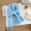 Ocean blue knitted scarf female new blended Korean versatile atmosphere student neck scarf