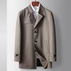 Spring and Autumn New Lapel Young and Middle-aged Light Luxury Business Solid Color Casual Trench Coat Tide