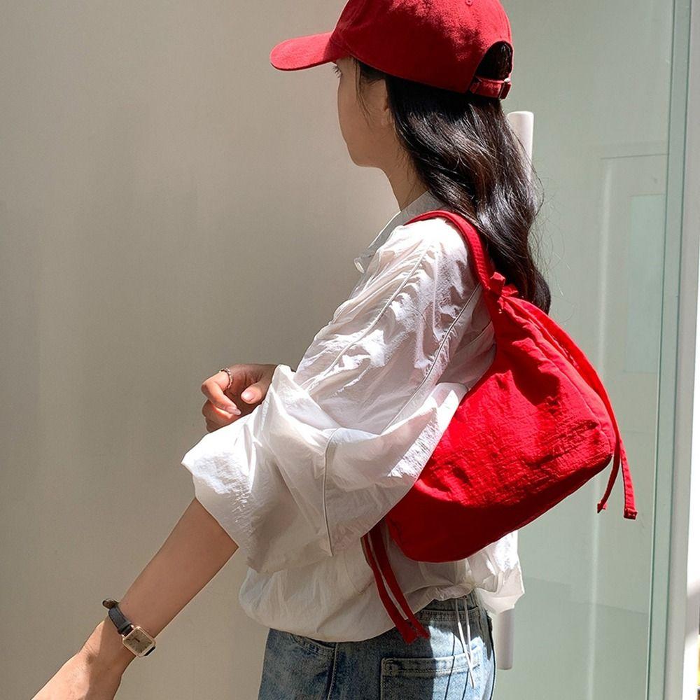 

Bowknot Oxford Cloth Shoulder Bag Korean Style Handbag Casual Half Moon Bags Women style 3-cloth