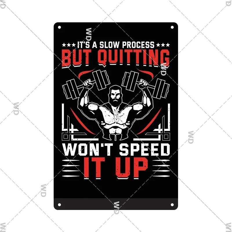 Gym Retro Metal Tin Sign Fitness Funny Vintage Iron Poster Exercise Motivation Quote Home Bar Pub Garage Man Cave Decor Gifts