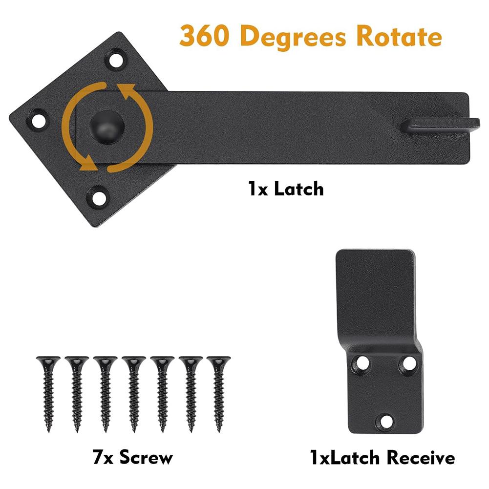 Basement Door Flip Latch Barn Door Fence Gate Latch Lock Double Gate Lock Lock Fence Gate Flip Latch Reversible