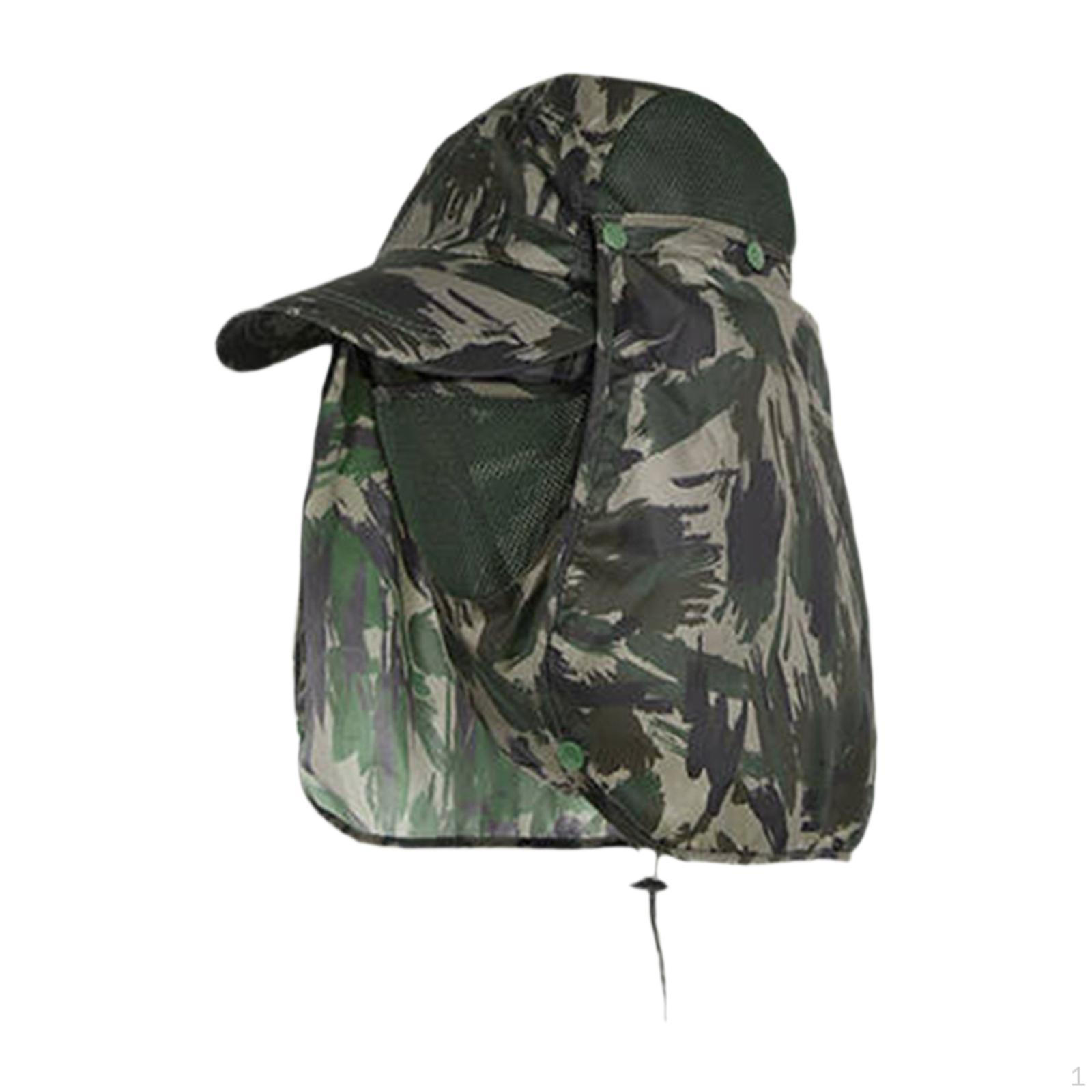 

for Men Women Detachable Neck Flap and Face Cover Fashion Fishing Hat Style D