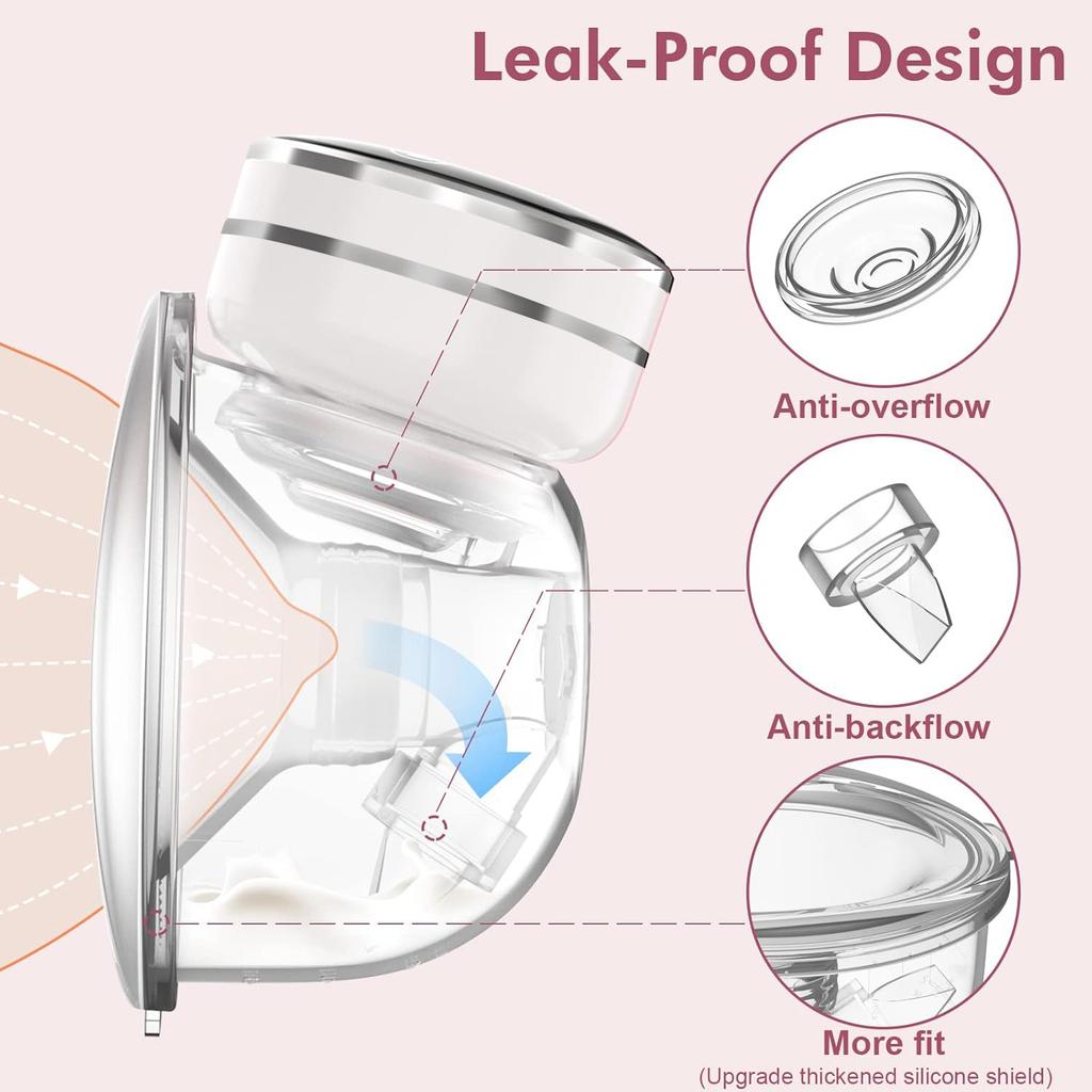 Wearable Electric Breast Pump -Rechargeable Hands-Free Milk Extractor for Baby Feeding, Automatic Milking Pump for Breastfeeding