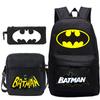 Batman Three-Piece Schoolbag Casual Backpack Male And Female Students Backpack Shoulder Bag Pencil Case