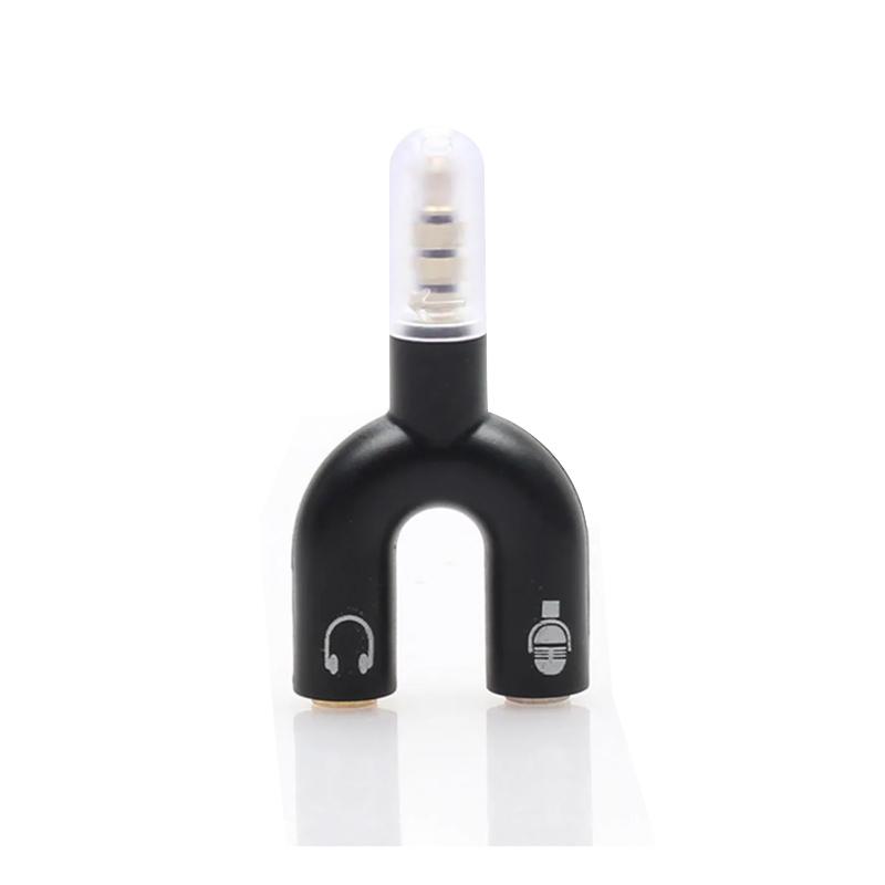 

Переходник-разветвитель для наушников 3,5 мм с микрофоном, U-образный стереоадаптер-разветвитель 3,5 мм 1-2 аудио, для PS4, ПК, ноутбука, кабеля для наушников